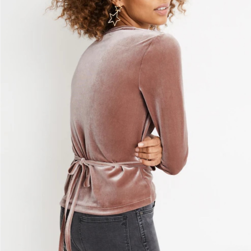 Madewell Ballet Velvet Wrap Top - Picture 7 of 8